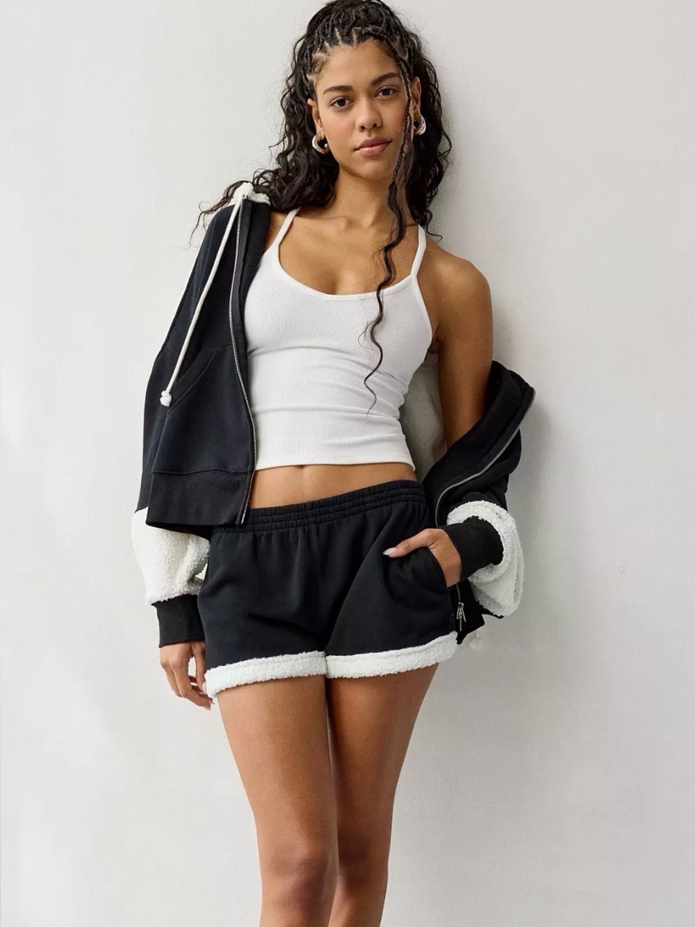 Out From Under Snow Days Fleece Trim Sweat Shorts